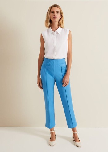 Phase Eight Miah Stretch Capris Trousers Blue USA | 6109375-MY